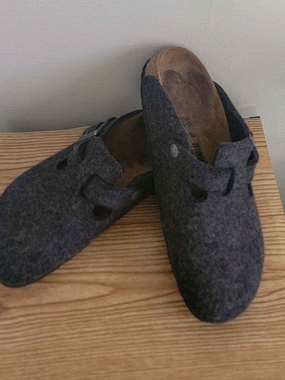 Birkenstock Boston Wool Felt Clogs Gray EU 39 - Picture 7 of 8